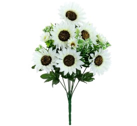 RAMO GIRASOLES SURT X 9-46 CM (BLANCO)
