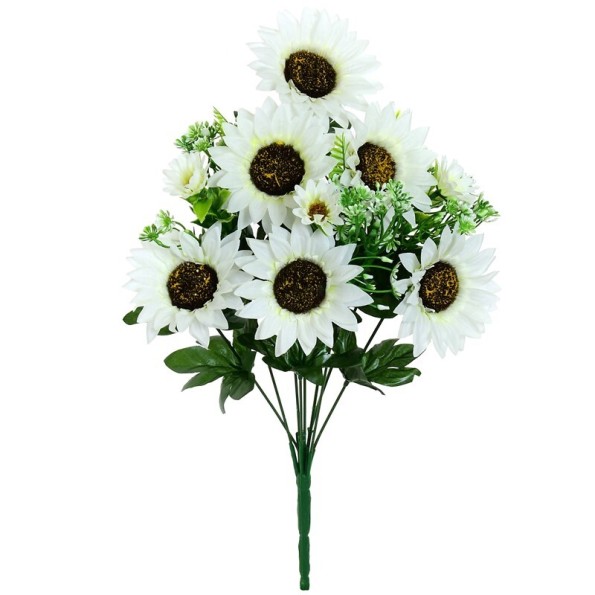 RAMO GIRASOLES SURT X 9-46 CM (BLANCO)