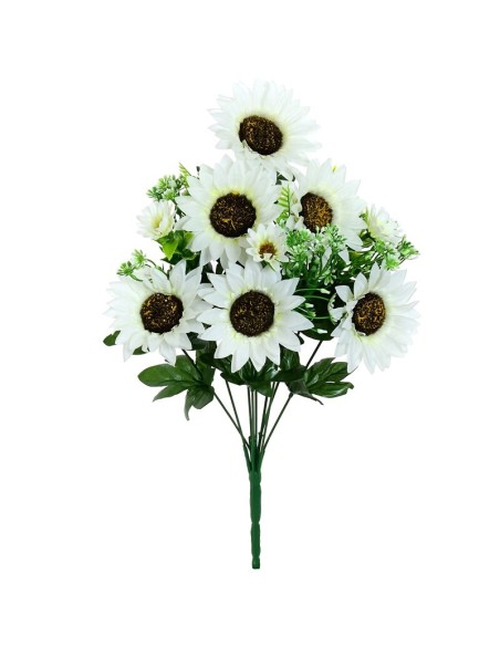 RAMO GIRASOLES SURT X 9-46 CM (BLANCO)