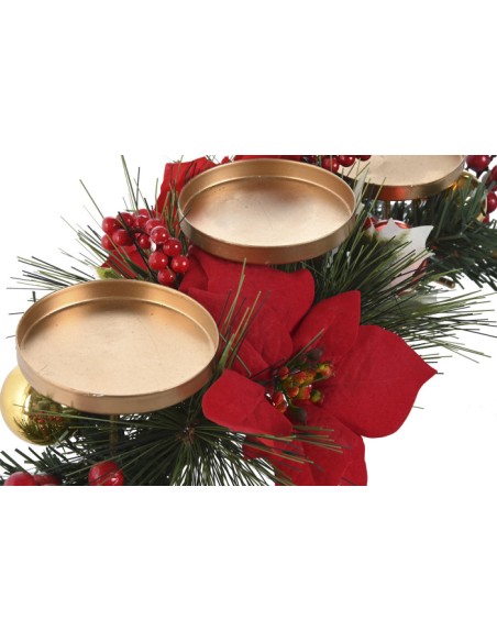 PORTAVELA METAL PE 47X17X12 3 VELAS VERDE