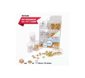 CASCABELES DORADOS Y PLATEADOS 3 TAMAÑOS SET DIY