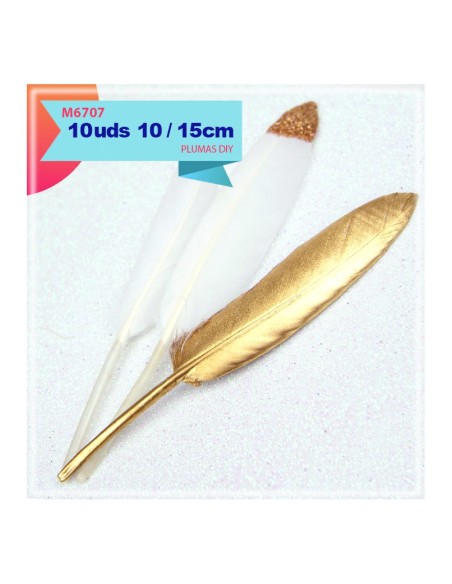 PLUMA DORADO 10-15CM 10PCS