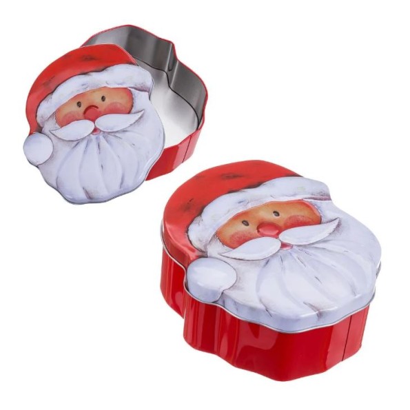 CAJA PAPA NOEL METAL 18 X 16 X 6,50 CM