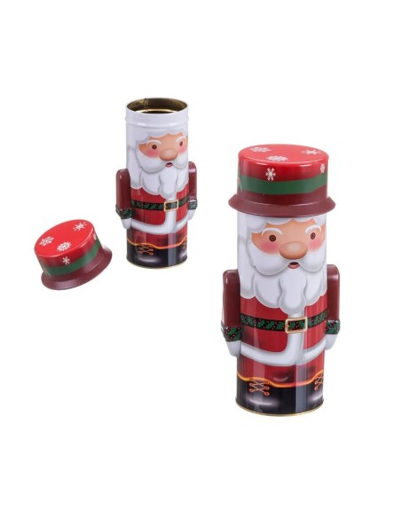 CAJA PAPA NOEL METAL 8,50 X 8,50 X 24,30 CM