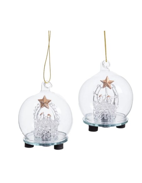 BOLA DECORATIVA NACIMIENTO CON LUZ 3/M 6 X 6 X 7 CM