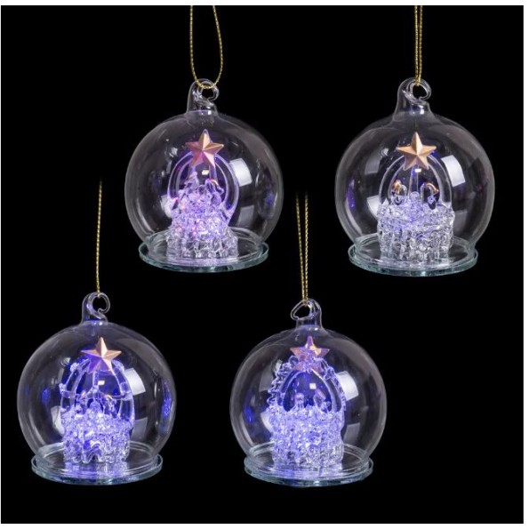 BOLA DECORATIVA NACIMIENTO CON LUZ 3/M 6 X 6 X 7 CM