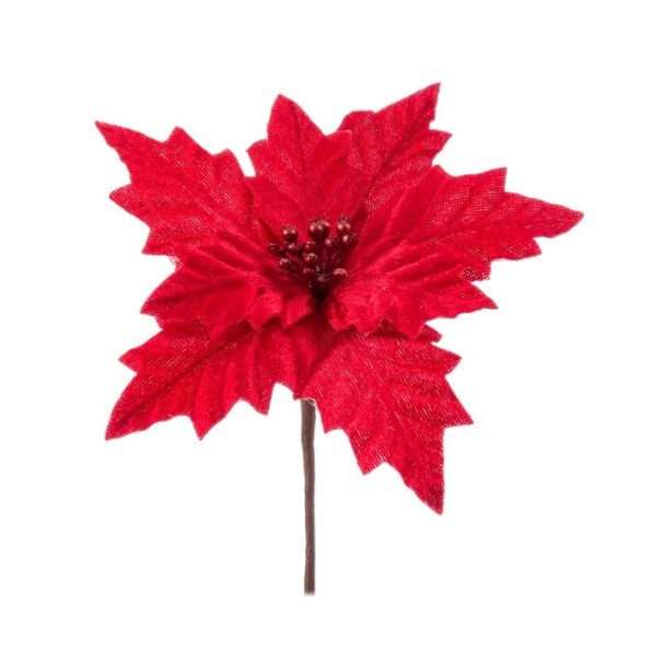 PICK POINSETTIA POLIESTER ROJO 17 X 17 X 15 CM