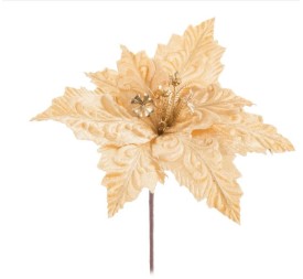 POINSETTIA TEJIDO ORO 28 X 39 CM