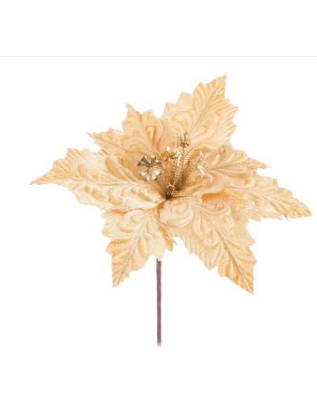 POINSETTIA TEJIDO ORO 28 X 39 CM