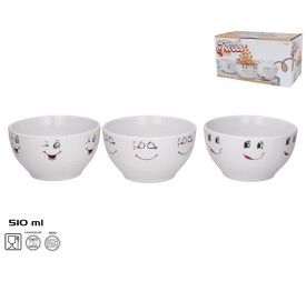 BOWL GRES FUNNY FACES 13CM 3 SURTIDOS