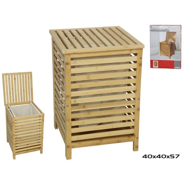 CESTA COLADA BAMBU 40X40X57 CM