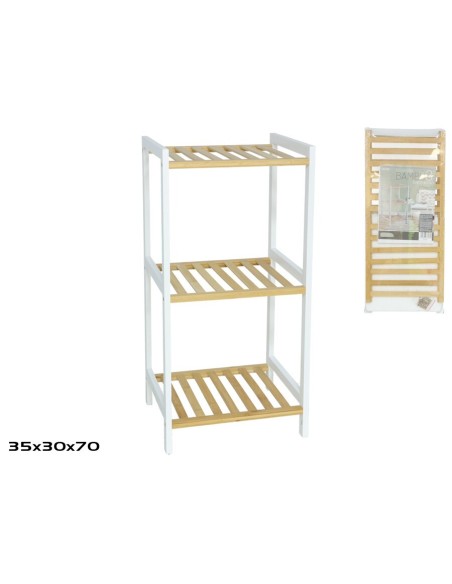 ESTANTERIA BAMBU 3 NIVELES 35X30X70 CM