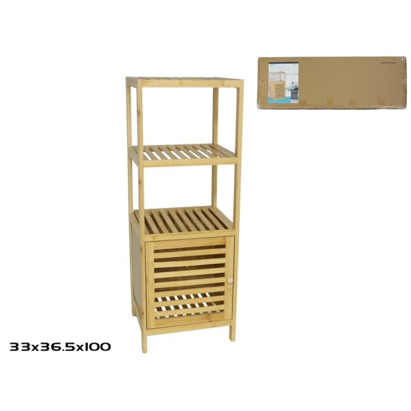 MUEBLE DE BAÑO DE BAMBU 34X33X100 CM