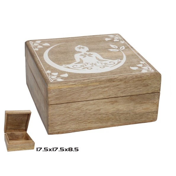 CAJA MADERA BUDA 18X18X9CM