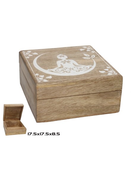 CAJA MADERA BUDA 18X18X9CM