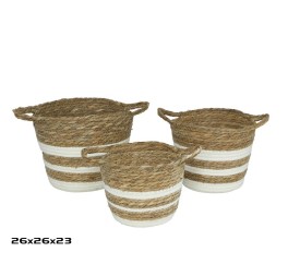 SET 3 CESTAS CON ASAS CALI 26X26X23CM