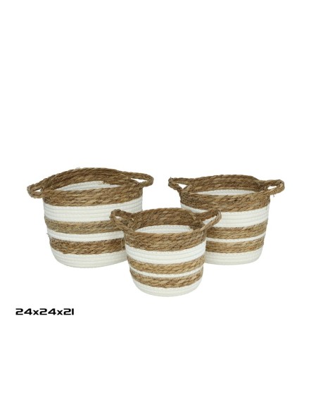 SET 3 CESTAS CON ASAS CALI 24X24X21CM