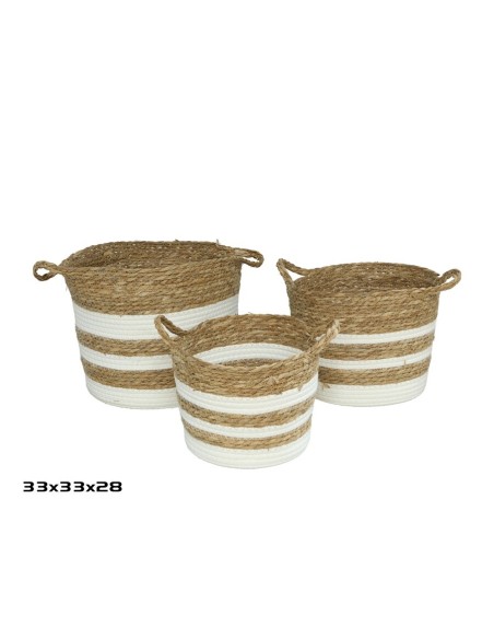 SET 3 CESTAS CON ASAS CALI 33X33X28CM