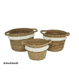 SET 3 CESTAS CON ASAS BAHIA 24X24X21CM