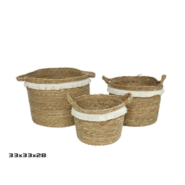 SET 3 CESTAS CON ASAS BAHIA 33X33X28CM