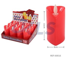 VELA ROJA LED CORAZON 5*11CM
