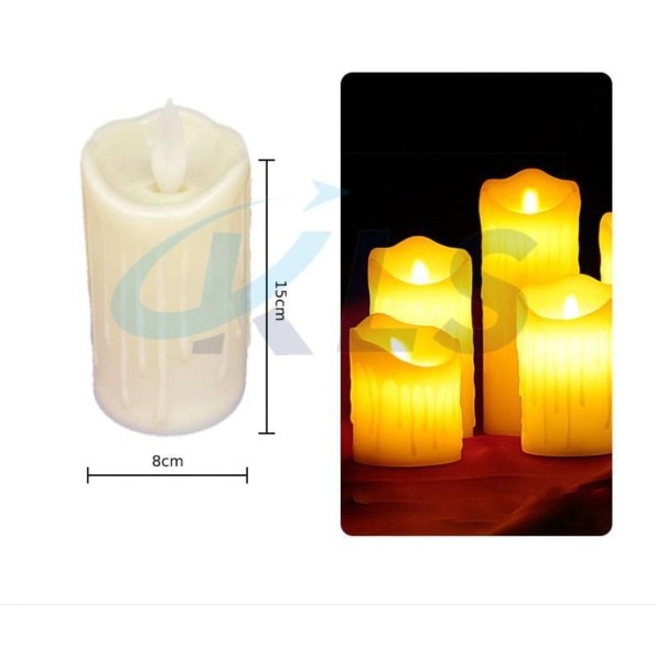 VELAS LED BLANCO FORMA 8*15CM