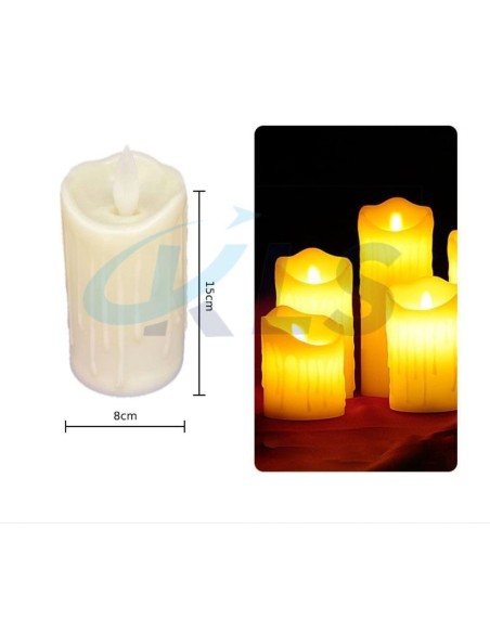 VELAS LED BLANCO FORMA 8*15CM