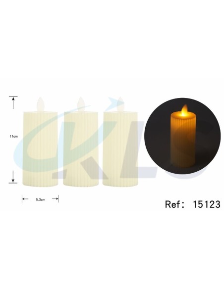 VELAS DECORATIVAS MOVIMIENTO LLAMA LINEAS 5,3*11CM