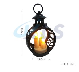 FAROL REDONDO OSCURO LED TRES VELAS