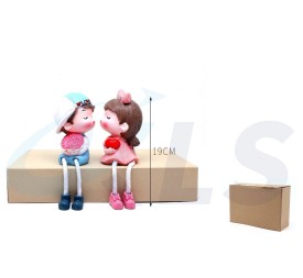 FIGURA DECORACION PAREJA ENAMORADOS BESO 19cm