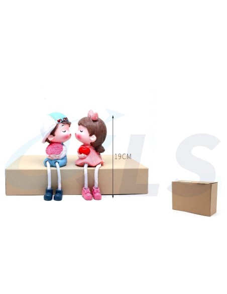 FIGURA DECORACION PAREJA ENAMORADOS BESO 19cm