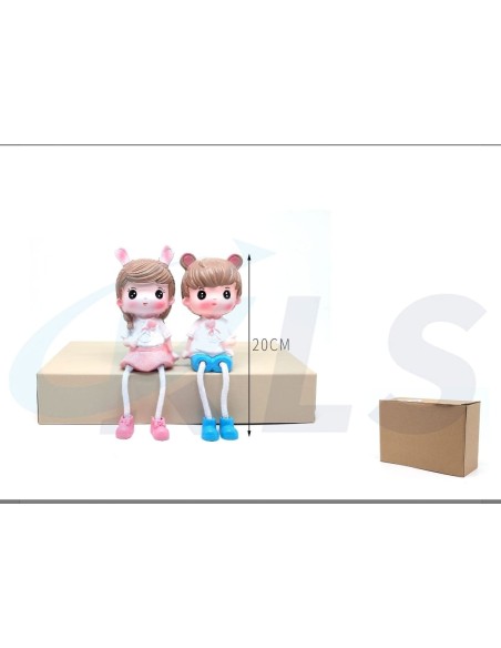 FIGURA DECORACION PAREJA  OREJITAS 20CM