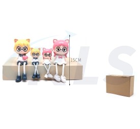 FIGURA DECORACION FAMILIA MODERNA GATITOS 15CM