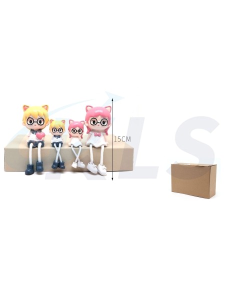 FIGURA DECORACION FAMILIA MODERNA GATITOS 15CM