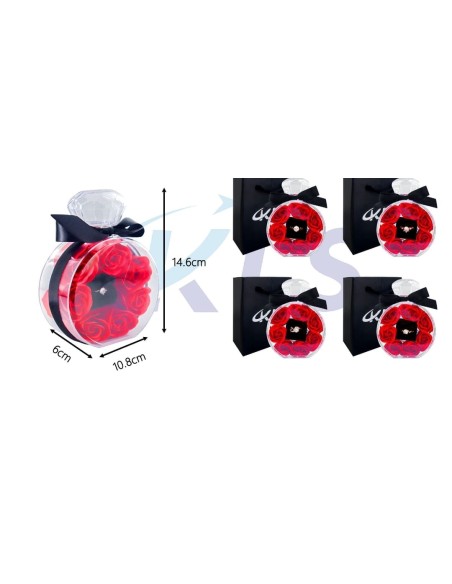 CAJA JOYA CON ROSAS Y ANILLO