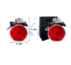 CAJITA FORMA ANILLO CON ROSA ETERNA  ROJO