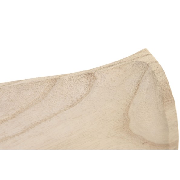 CENTRO MESA PAULOWNIA 33X16X3 HOJA NATURAL MARRON