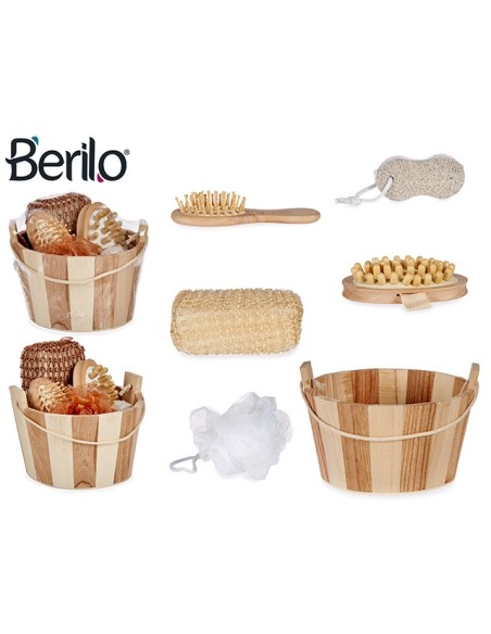 CUBO MADERA C/4 UTENSILIOS BAÑO SURT 2 B