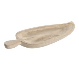 CENTRO MESA PAULOWNIA 45X18X3 HOJA NATURAL MARRON