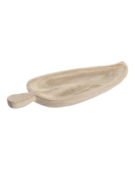 CENTRO MESA PAULOWNIA 45X18X3 HOJA NATURAL MARRON