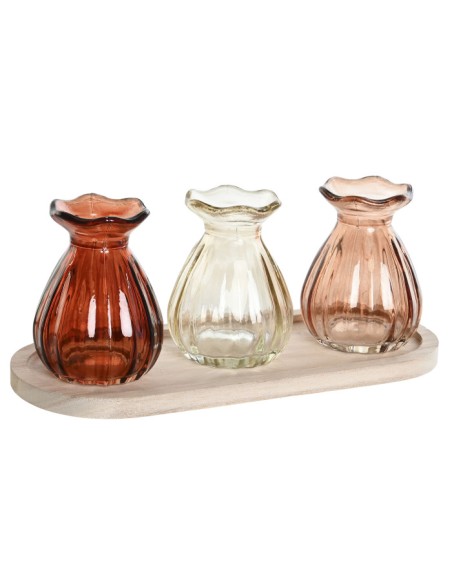 DECORACION SET 4 PAULOWNIA CRISTAL 25X10,5X11