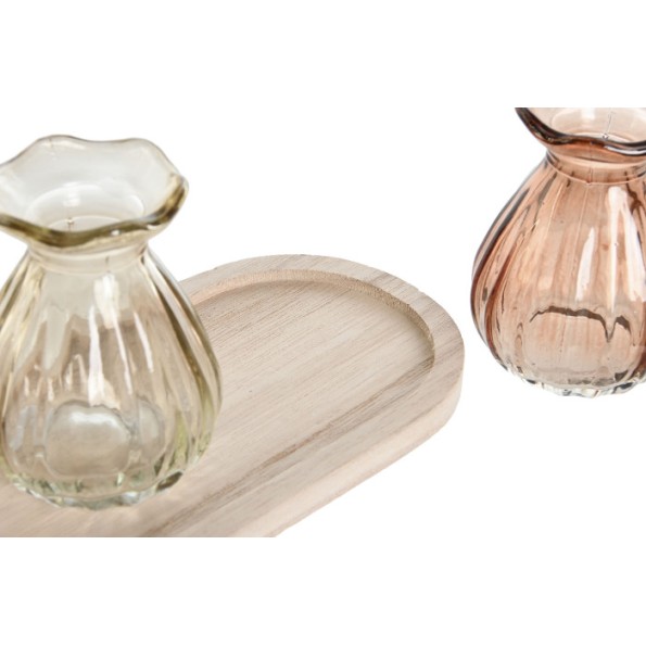 DECORACION SET 4 PAULOWNIA CRISTAL 25X10,5X11