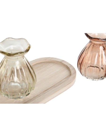 DECORACION SET 4 PAULOWNIA CRISTAL 25X10,5X11