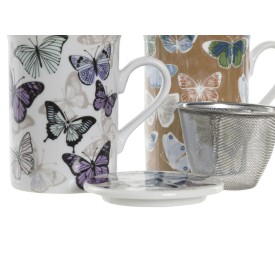 MUG INFUSIONES PORCELANA 11X8,5X11 280ML, MARIPOSA