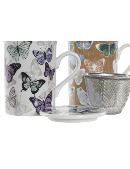 MUG INFUSIONES PORCELANA 11X8,5X11 280ML, MARIPOSA