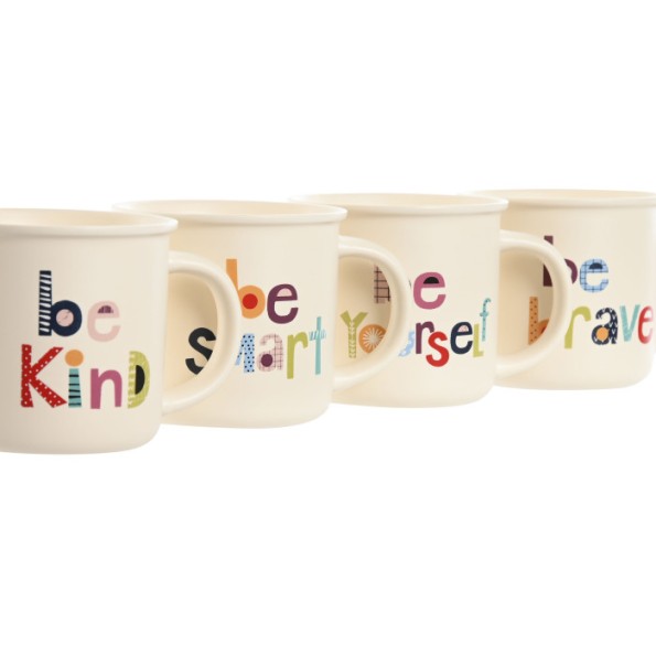MUG PORCELANA 12,5X9,5X9 360ML, WORDS 4 SURT.