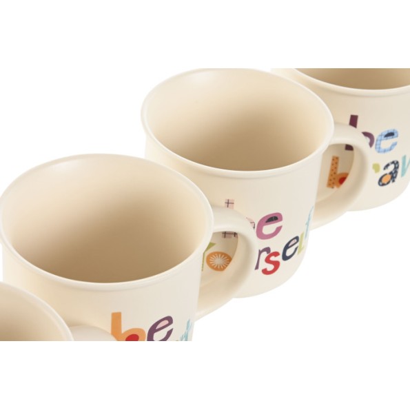 MUG PORCELANA 12,5X9,5X9 360ML, WORDS 4 SURT.