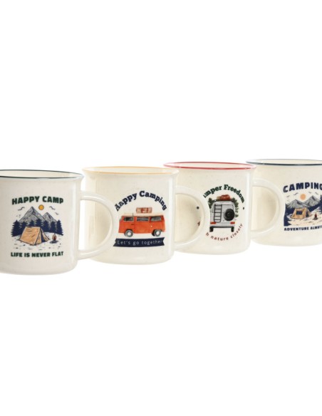 MUG PORCELANA 9,4X8,7X8 340ML CAMPING 4 SURT.