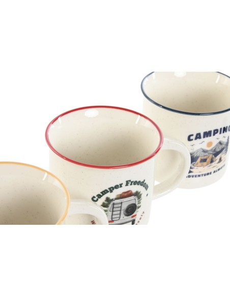 MUG PORCELANA 9,4X8,7X8 340ML CAMPING 4 SURT.