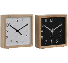 RELOJ DESPERTADOR BAMBU 16X4,6X16 NATURAL 2 SURT.